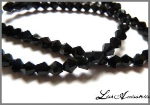 Cristale biconice negre 4 mm