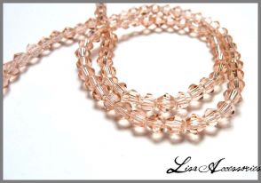 Cristale biconice roz champagne 4 mm