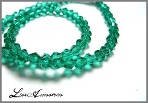 Cristale biconice verde smarald - 4 mm