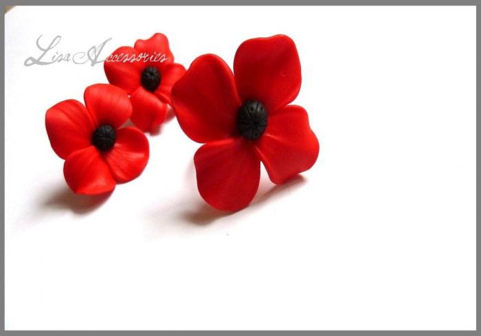 Bijuterii si Accesorii-Set maci - inel si cercei Set maci - inel si cercei